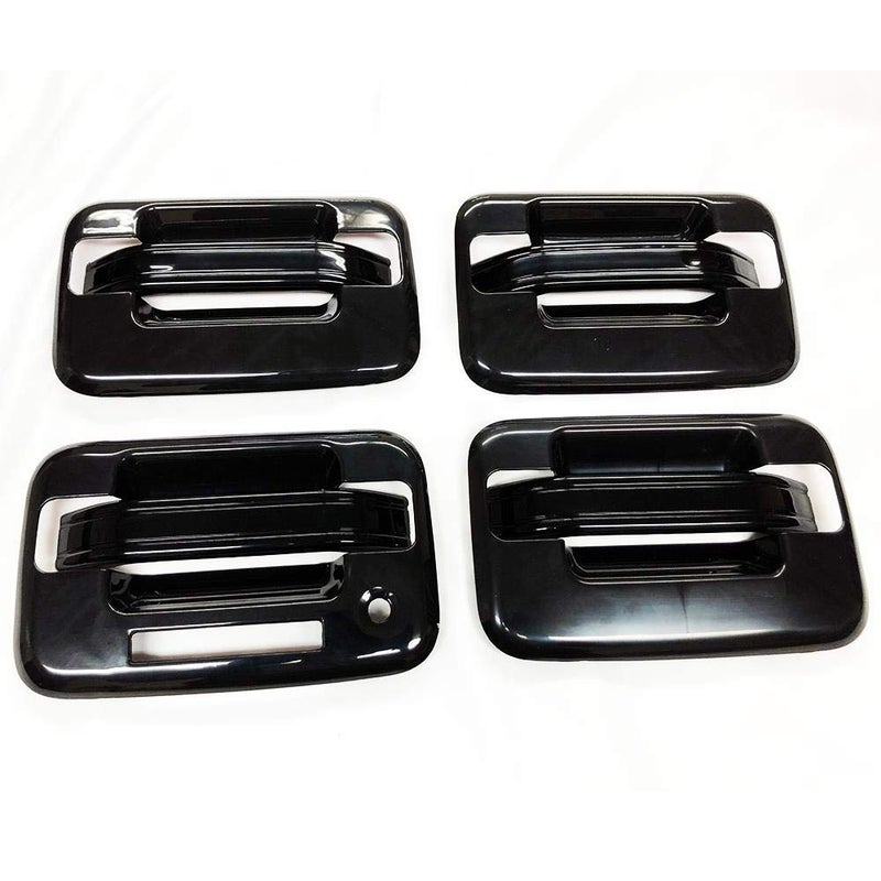 S SIZVER Ultra Finish Glossy-Black Series 8pcs Door Handle Covers with Keypad Compatible with 2004-2014 Ford F-150 Crew 4DR - Image 1